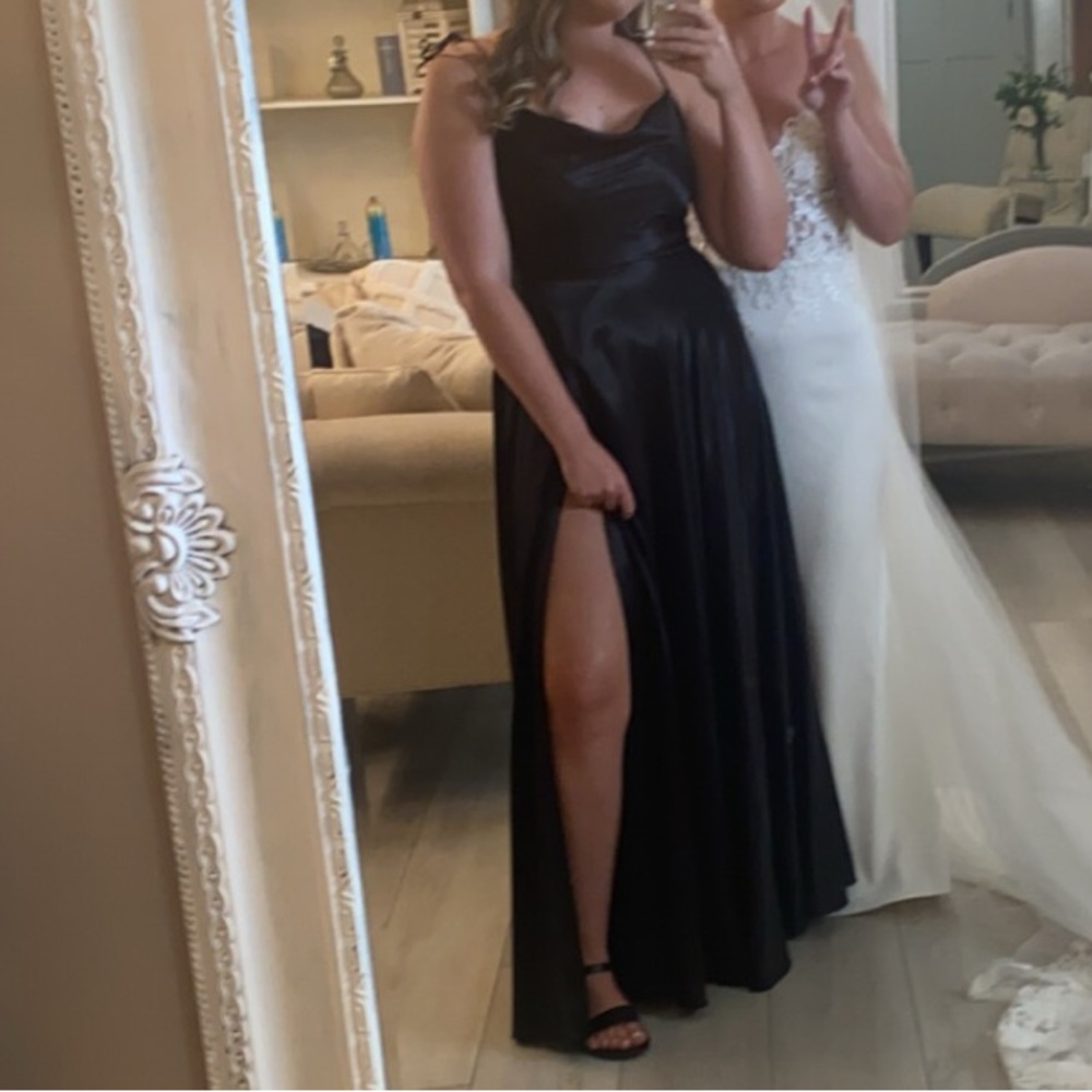 Elegant Black Satin Gown